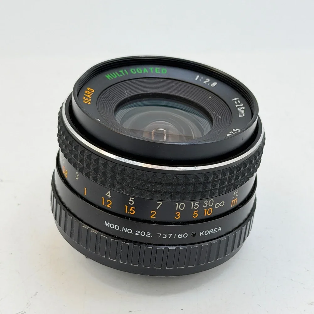 Sears Auto Multi Coated 28mm f2.8 Wide Angle Lens Pentax PK Mount with UV Filter